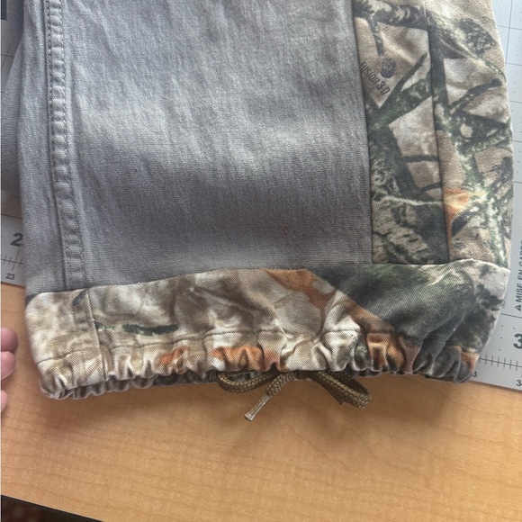 Gray and Camouflage Cargo Pants Streetwear Handmade Upcycled Hip Hop Refashion - Picture 10 of 12